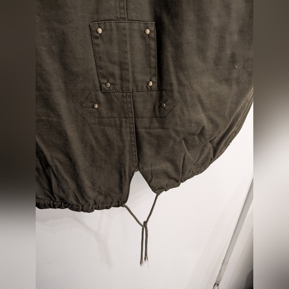 Bebe Green and Blue Utility Jacket with Faux Fur Trim - Picture 6 of 7